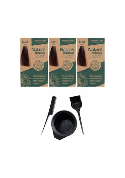 Natura Balance Saç Boyası 5.23 Kakao 3 Adet+Saç Boyama Seti