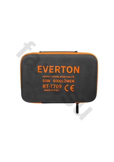 Everton Rt-t709 Profesyonel Fener - 4 Adet 18650 Model Pil Dahil - 10400 Mah Powerbank Siyah