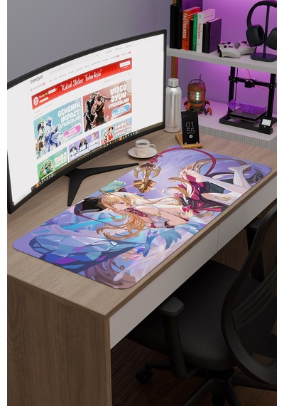 Escoffier Genshin Impact Anime Gacha V1 - 90x40 Xxl Gaming Mouse Pad Fare Altlığı