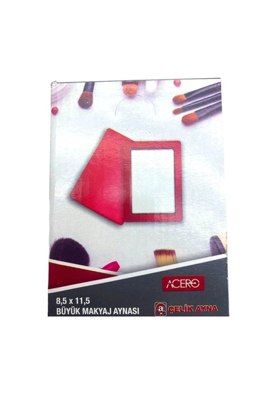 Çelik Ayna-197 Acero Makyaj Aynası 8,5x11,5cm Büyük Çanta Dikdörtgen Cep - 12'li Paket Diğer