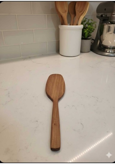 Badem Ağacı Ahşap Kürek Spatula 30 Cm Doğal, El Yapımı, Yapışmaz Yüzey Dostu