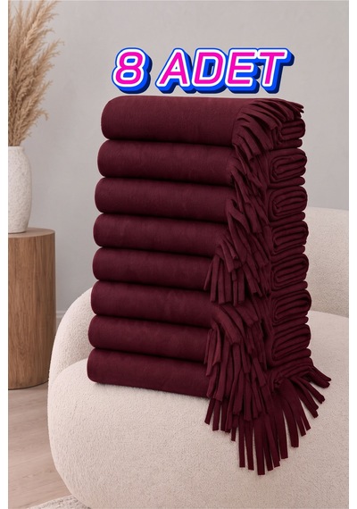 Givoria Unisex Kışlık 8 Li Cafe Restaurant Omuz Şalı Bordo Bordo