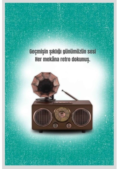 Nostaljik Bluetooth Hoparlör Retro Radyo Kablosuz Speaker Tf Kart Fm/am/sw