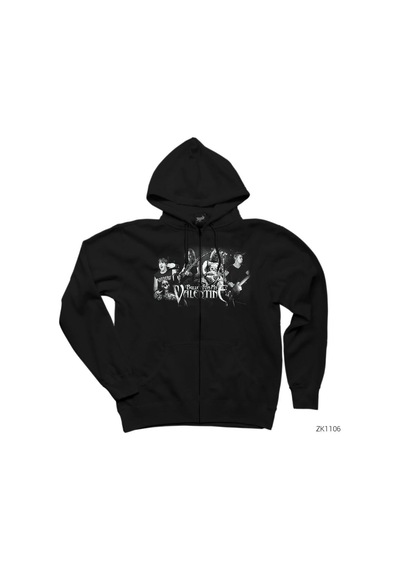 Bullet For My Valentine Group Siyah Fermuarlı Kapşonlu Sweatshirt