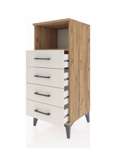 Hyperion Komodin Tek Raflı 4 Çekmeceli 44x44x106 Çam-aytaşı Atlas Çam