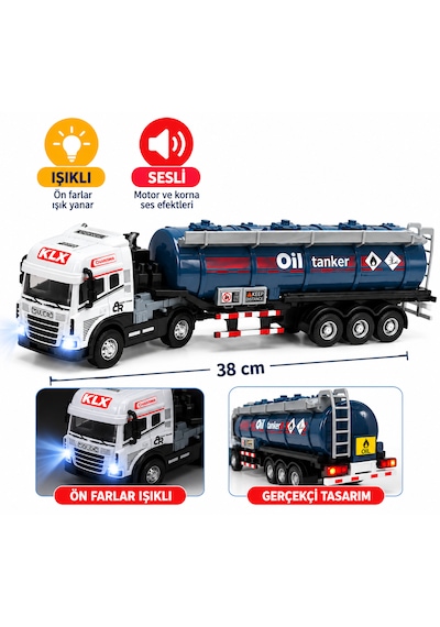 Vardem Oyuncak 38 Cm Işıklı Ve Sesli Oyuncak Akaryakıt Tankeri Tır