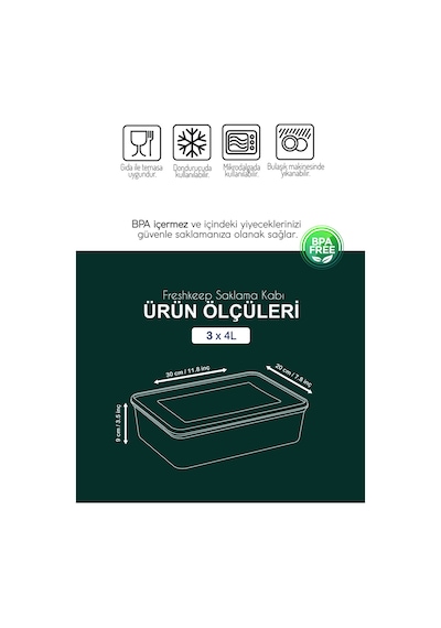 Freshkeep 6 Lı 4l Gri Saklama Kabı - Gıda Koruma, Mikrodalga Ve Dondurucu Uyumlu Gri