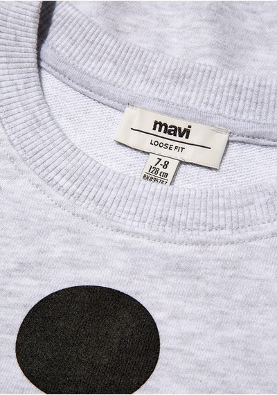 Mavi - Mickey Mouse Baskılı Gri Sweatshirt 7s10084-88467 Gri Mavi - Mickey Mouse Baskılı Gri Sweatshirt 7s10084-88467 Gri
