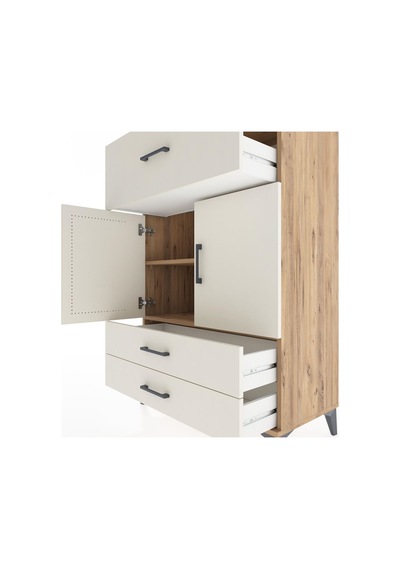 Hyperion Dolap 2 Raflı 3 Çekmeceli 2 Kapaklı 88x44x134 Çam-aytaşı Atlas Çam
