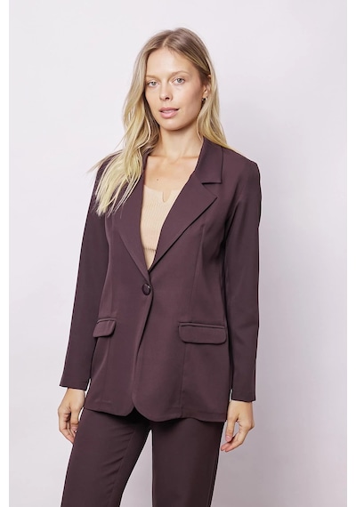 Kadın Yakalı Cep Kapaklı Uzun Kol Hafif Likralı Kumaş Oversize Blazer Ceket Pantolonu Jument 40075 -kahve Kahve Kadın Yakalı Cep Kapaklı Uzun Kol Hafif Likralı Kumaş Oversize Blazer Ceket Pantolonu Jument 40075 -kahve Kahve