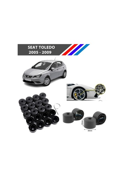 Otozet - Seat Toledo Bijon Civata Kapağı Siyah Renk 20 Adetli Set 17mm 1k06011739b9