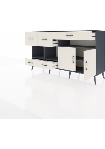 Hyperion Konsol 4 Raflı 5 Çekmeceli 2 Kapaklı 176x44x99 Antrasit-aytaşı Antrasıt/aytası - Antrasıt Hyperion Konsol 4 Raflı 5 Çekmeceli 2 Kapaklı 176x44x99 Antrasit-aytaşı Antrasıt/aytası - Antrasıt