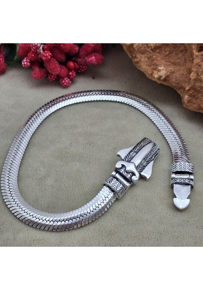 Gümüş Bileklik 925 Ayar Gümüş Balık Sırtı İtalyan Model Zincirli Özel Kutu Kilitli Bileklik