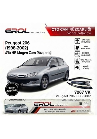Peugeot 206 1998-2002 4'lü Hb Mugen Cam Rüzgarlığı