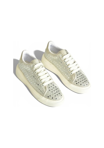 Fox Shoes Y444708402 Siyah Süet Taş Detaylı Kadın Spor Ayakkabı Sneakers Gümüş