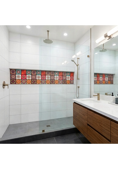 30x60 Cm Kendinden Yapışkanlı Duvar,banyo,tezgah Arası Kaplama Çok Renkli-24 Adet 9-2-30-24