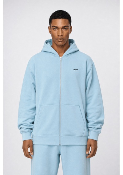 Erkek Respire Basic Oversize Zip Bebe Mavi
