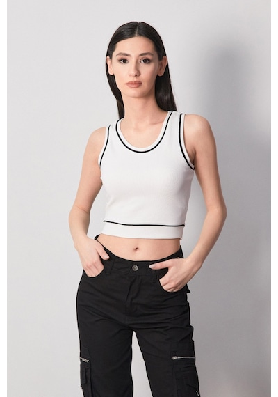 Fullamoda Fitilli U Yaka Body 25ygb7220128345-beyaz Beyaz
