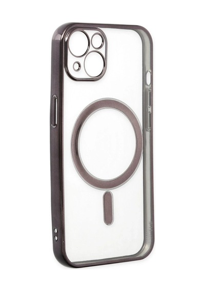 Cosmotex Newface Apple, Uyumlu iPhone 14 Plus Kılıf Magneticsafe Lazer Silikon - Siyah
