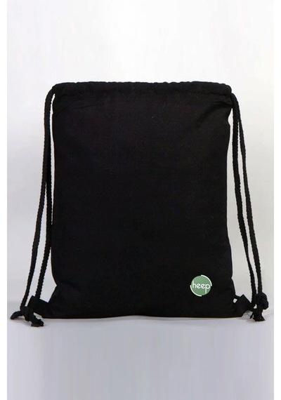 Heep Siyah 35x40 Cm Unisex Ham Bez Büzgülü Sırt Ayakkabı Çantası Natural