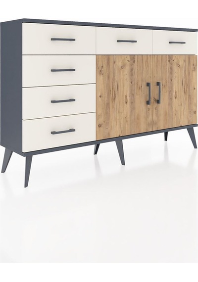 Arges Konsol 2 Raflı 6 Çekmeceli 2 Kapaklı 132x30x83 Antrasit-çam/aytaşı Çam/aytaşı Arges Konsol 2 Raflı 6 Çekmeceli 2 Kapaklı 132x30x83 Antrasit-çam/aytaşı Çam/aytaşı