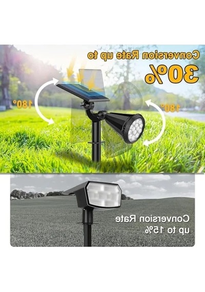 18 Led Spot Güneş Enerjili Bahçe Aydınlatma, Su Geçirmez Açık Lacivert