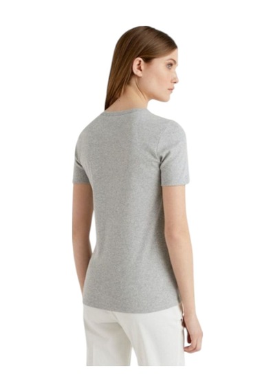 United Colors Of Benetton Basic Kısa Kollu Bisiklet Yaka T-shirt Gri Melanj