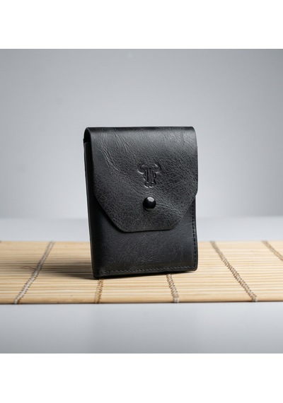 Passtell %100 Hakiki Deri Minimalist Trend Model Para Koymalı Cüzdan Ve Kredi Kartlık Siyah
