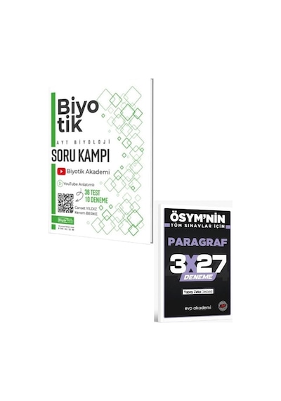 2027 Biyotik 2027 Ayt Biyoloji Soru Kampı+ Evp Akademi Paragraf