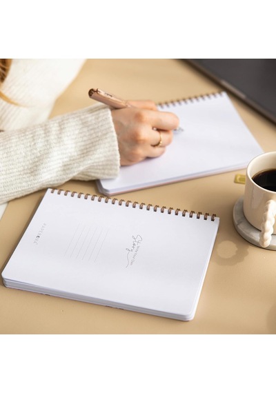 A5 Spiralli Karton Kapak 2 Li Set Düz Çizgisiz Okul Defteri 80 Yaprak, Ders Programlı Kiraz Çok Renkli