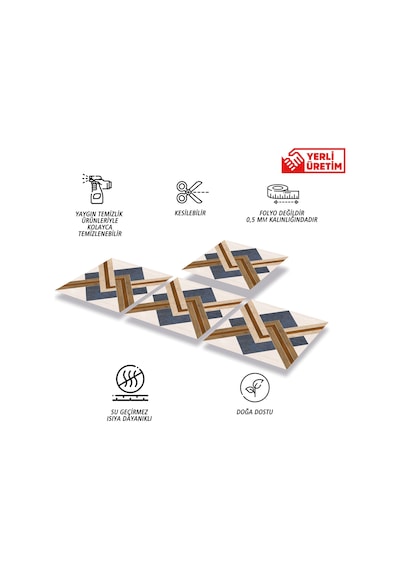 Tink Kendinden Yapışkanlı Ahşap 005 Desenli Pvc Karo 30x30 Cm