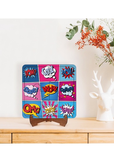 Bk Gift Pop Art Tasarımlı Ahşap Standlı Puzzle Çerçeve-26