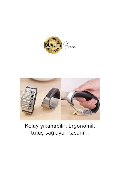 Premium Kolay Kullanımlı Yeni Nesil Sarımsak Rendesi Zencefil Öğütücü Ezici Paslanmaz Çelik Gondol Çok Renkli