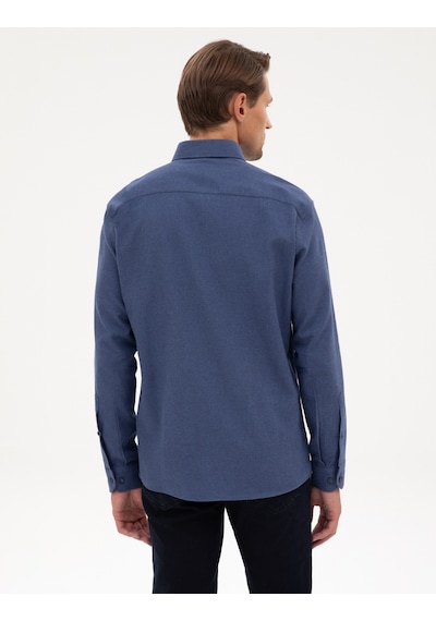 Pierre Cardin Erkek İndigo Gömlek Desenli 50311380-vr028 İndigo