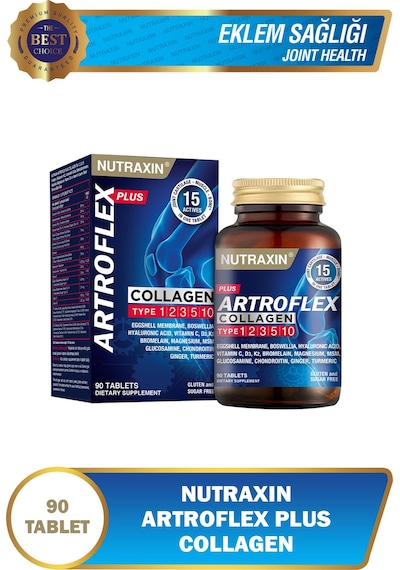 Nutraxin Artroflex Plus Collagen Tip 1 2 3 5 10 90 Tbl Magnezyum Bromelain Yumurta Kabuğu Glukozamin Msm