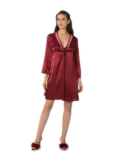 Pierre Cardin 4040 Gecelik Sabahlık Takım - Bordo Bordo