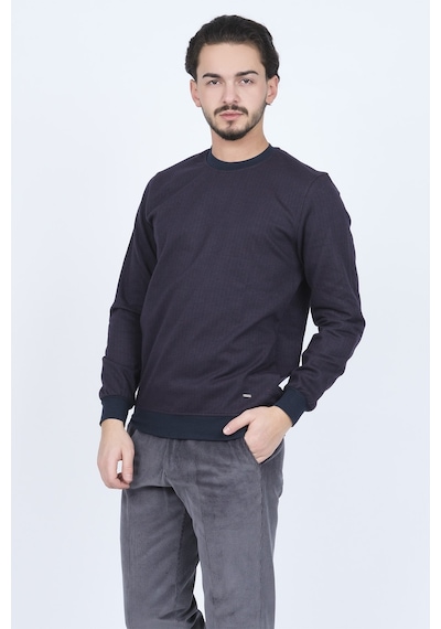 Raymons Erkek Desenli Bisiklet Yaka Triko Sweat 6782270 Bordo