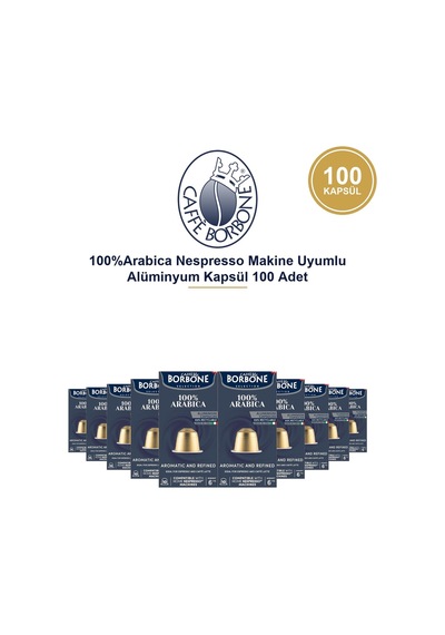 Caffe Borbone 100%arabica Nespresso Makine Uyumlu Alüminyum Kapsül 100 Adet Kapsül Kahve