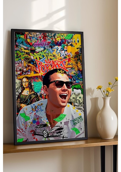 Jordan Belfort The Wolf Of Wall Street Çerçeveli Tablo Dream Big Pop Ofis Hediyesi Street Art