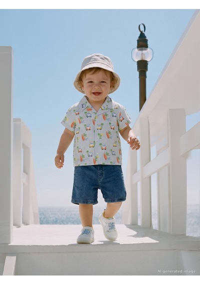 Civil Baby Erkek Bebek Araba Empirme 6-18 Ay Takım - Mavi