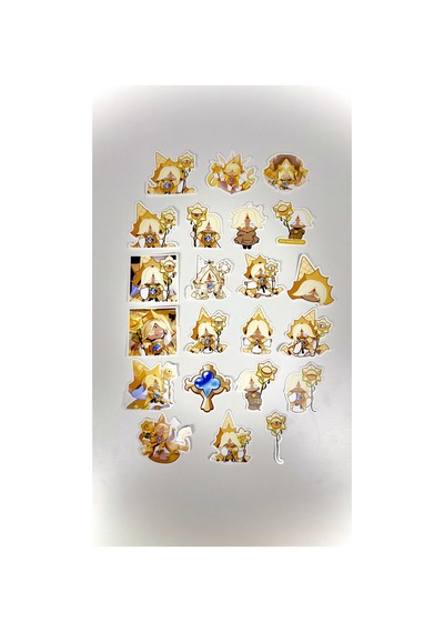 Pure Vanilla Cookie Run Kingdom Telefon Laptop Bullet Journal Yapışkanlı Folyo Sticker Paketi 22 Adet Çok Renkli