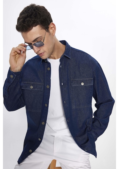 Tudors Erkek Oversize Geniş Kesim Uzun Kollu Denim Kapaklı Çift Cep Lacivert Gömlek-31469-lacivert Lacivert Tudors Erkek Oversize Geniş Kesim Uzun Kollu Denim Kapaklı Çift Cep Lacivert Gömlek-31469-lacivert Lacivert
