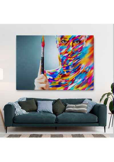 Es10 Dekoratif Baskı Kırmızı Klasik Araç Kanvas Tablo (95 x 165)