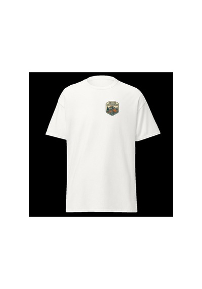 Wildstyle Az Eşya Çok Özgürlük Renkli Kamp Doğa Minimalist Baskılı Unisex Bisiklet Yaka Pamuklu Tişört - Beyaz