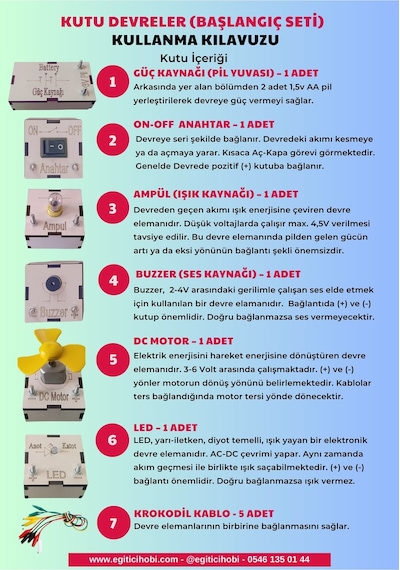 Kutu Devreler Başlangıç Seti Elektrik Elektronik - Stem Eğitici Oyun Seti
