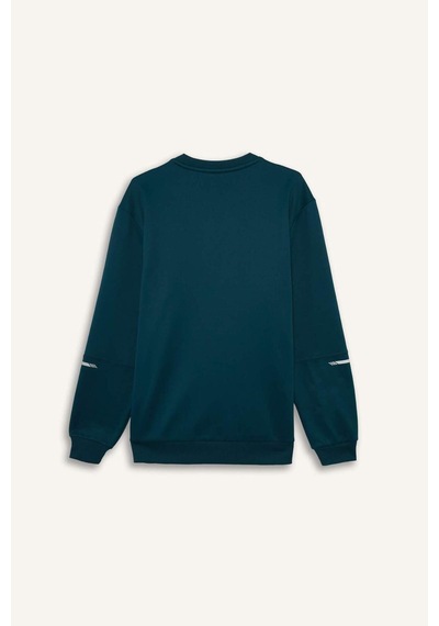 Defacto Defactofit Standart Fit Bisiklet Yaka Sporcu Sweatshirt F2379ax25wngn1040 Yeşil