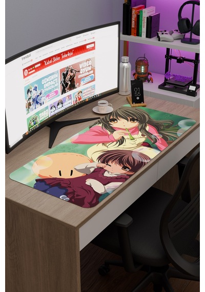 Clannad After Story Anime V2 - 90x40 Xxl Gaming Kauçuk Kaymaz Taban Mouse Pad Fare Altlığı