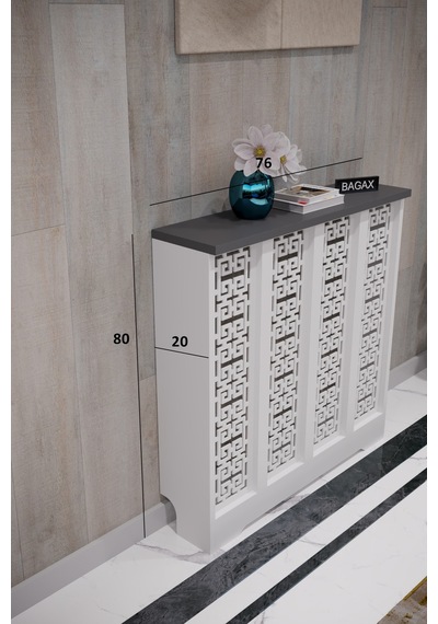 Dekoratif Petek Dolabı Kalorifer Peteği Kapatma Ünitesi Modern Tasarım İç Ölçü 76 Cm Dış Ölçü 80 Cm Petek 76 Beyaz Üstü Antrasit D5 Dekoratif Petek Dolabı Kalorifer Peteği Kapatma Ünitesi Modern Tasarım İç Ölçü 76 Cm Dış Ölçü 80 Cm Petek 76 Beyaz Üstü Antrasit D5