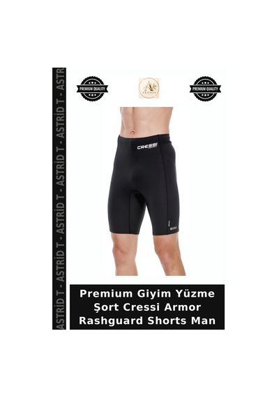 Astrid T Premium Giyim Yüzme Şort Cressi Armor Rashguard Shorts Man Siyah