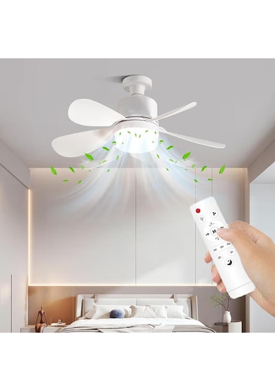 30w Uzaktan Kumandalı Tavan Tipi Fan Ampul Ayarlanabilir Işık Ve Serinletici Fan